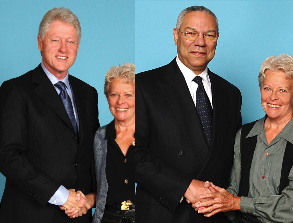 PRESIDENT BILL CLINTON, SECRETARY OF STATE COLIN POWELL & ME